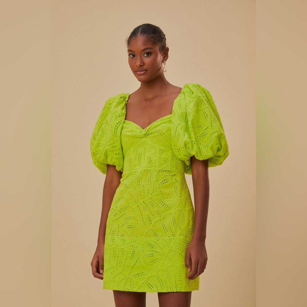 FARM Rio Lime Green Mini Dress